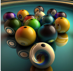 Vibrant 3D Pool Balls Fine Art Poster